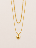 MULAVEI Gold Heart Pendant Necklace in PVD gold-plated stainless steel